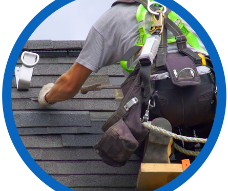 Technician working on roof in Tampa bay, Florida